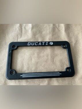 DUCATI License Plate Frame, Metal, 7" x 4".